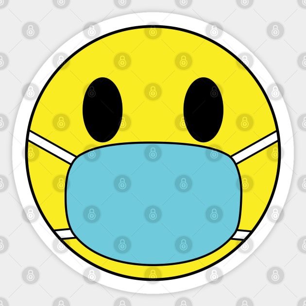 Smiley Face Mask Sticker by defytees